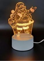 Luminária Abajur de Led Papai Noel 3D 4W