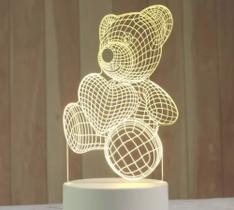 Luminária Abajur de Led Urso 3D 4W Luminária Abajur de Led Urso 3D 4W