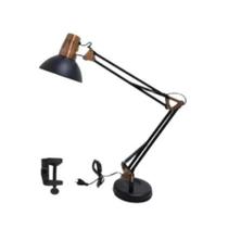 Luminária Abajur de Mesa Articulada 2 em 1 com Base e Garra Iluminação de Ambiente Ajustável Articulável