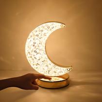 Luminária Abajur De Mesa C/ Botão Touch Lua Cristal B-Max BM-F1132