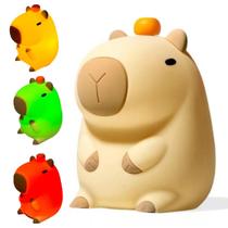 Luminaria Abajur de Mesa Capivara Fofa Touch Usb Muda De Cor Recarregavel Iluminaçao Decoraçao Casa Quarto Enfeite