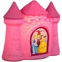 Luminária Abajur De Mesa Castelo Princesas Rosa Infantil Menina Disney Casa Sala Quarto Escritório Decorativa Enfeite Rack Estante Led 3D Usare Bivolt