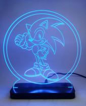 Luminária Abajur de Mesa em Acrílico /Led Sonic - Presente - Decoração