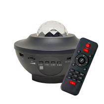 Luminária Abajur De Mesa Gira Projetor com Alto Falante Bluetooth Controle Remoto Galáxia Decorlaser