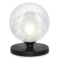 Luminária Abajur de mesa Globo Harmony Preto Base Redonda
