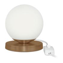 Luminária Abajur de mesa Globo Orby Cobre Base Redonda