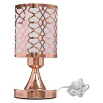 Luminária Abajur De Mesa Iluminação Decoração Rosê Gold