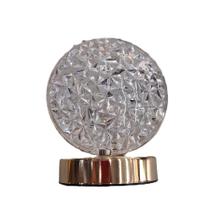 Luminária Abajur de mesa LED Círculo 3T USB Dourado C Cristal