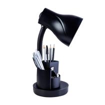 Luminária Abajur de Mesa Luz Direcionada Decoração Estudo Escritório Home Office Articulável Porta Lápis Caneta Bivolt E27