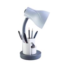 Luminária Abajur de Mesa Luz Direcionada Decoração Estudo Escritório Home Office Articulável Porta Lápis Caneta Bivolt E27