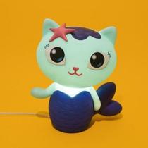 Luminária Abajur De Mesa Mercat Casa Mágica Da Gabby Gaby Usare 3D Sereia Infantil Menina Sala Quarto Casa Estante Rack Decoração Decorativa Aparador