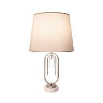 Luminária Abajur De Mesa Mônaco Nickel14cm 42cm 1xe27 40w Lumiere