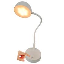 Luminaria Abajur de Mesa Touch 3 Tons LED USB Bateria Recarregavel Flexivel Casa Trabalho Home Office Quarto Cabeceira Sala Recepçao Escritorio Decora