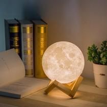 Luminária Abajur Decorativa Sem Fio Lua Realista
