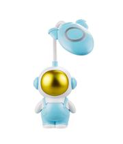 Luminária Abajur Decorativo Ajustável Astronauta Azul Bebê 31cm