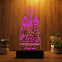 Luminária Abajur Divino Pai Eterno LED Rosa