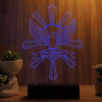 Luminária Abajur Do Espírito Santo LED Azul