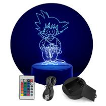 Luminária Abajur Dragon Ball Goku Clássico RGB Controle