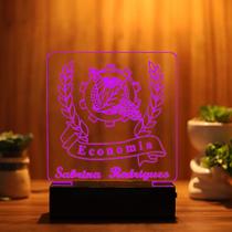 Luminária Abajur Economia LED Rosa