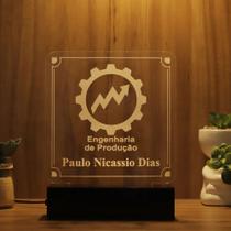 Luminária Abajur Engenharia de Produção LED Amarelo Luminária Abajur Engenharia de Produção LED Amarelo