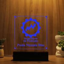 Luminária Abajur Engenharia de Produção LED Azul Luminária Abajur Engenharia de Produção LED Azul