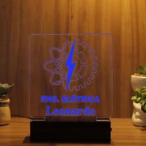Luminária Abajur Engenharia Elétrica LED Azul