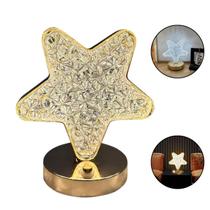 Luminária Abajur Estrela Cristal Led Touch Recarregável Usb