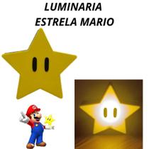 Luminaria abajur Estrela Super Mario Geek - viza 3d games