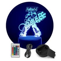 Luminária Abajur Fallout 4 - T-60 RGB
