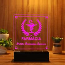Luminária Abajur Farmácia LED Rosa