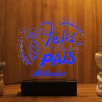 Luminária Abajur Feliz dia dos Pais LED Azul Luminária Abajur Feliz dia dos Pais LED Azul