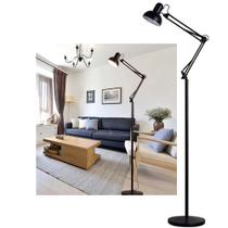 Luminaria Abajur Flexivel Articulada Chao 1m 90cm Metal Pedestal Lustre Salao Sala Casa Iluminaçao