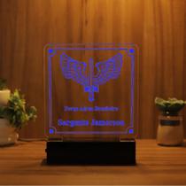 Luminária Abajur Força Aérea Brasileira LED Azul