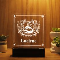 Luminária Abajur Formatura Enfermagem LED Branco