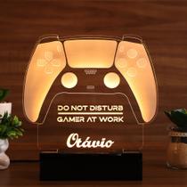 Luminária Abajur Gamer LED Amarelo