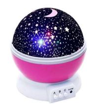 Luminária Abajur Gira Projetor Colorido De Estrelas Céu Galaxia Lua Infantil - Biashop