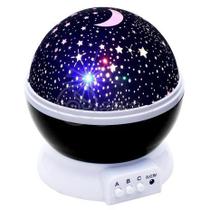 Luminária Abajur Gira Projetor Colorido De Estrelas Céu Galaxia Lua Infantil - Biashop
