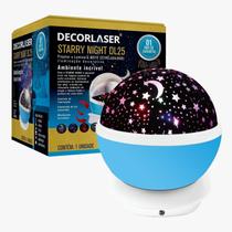 Luminária Abajur Gira Projetor Estrelas LED RGB Starry Night Decorlaser