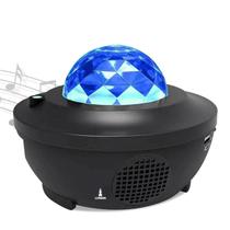 Luminária Abajur Giratória Projetor Estrelas Galáxia 360 Musical com Sensor de Batida Bluetooth USB - GT6034 Lorben