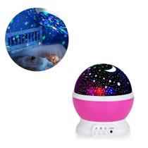 Luminária Abajur Giratório Colorido Projetor Estrelas Galáxia 360