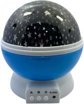 Luminaria Abajur Globo Luz Quarto Criança Projeçao Giratorio - AZUL
