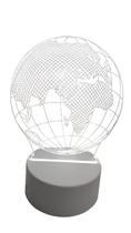 Luminária Abajur Globo Terreste Mapa Mundi Terra Tacrílico Led 3d Mesa Quarto Namorado Presente Mãe Pai Filho Avo