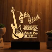 Luminária Abajur Guitarra Spotify LED Amarelo