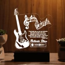 Luminária Abajur Guitarra Spotify LED Branco