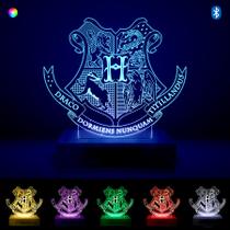 Luminária Abajur Harry Potter Hogwarts Cores RGB Bluetooth - ShopC