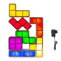 Luminária Abajur Jogo Tetris Montável Led Casa Luminária Abajur Jogo Tetris Montável Led Casa