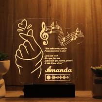 Luminária Abajur Kpop Spotify LED Amarelo