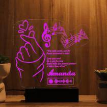 Luminária Abajur Kpop Spotify LED Rosa