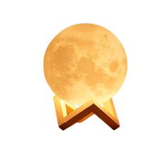 Luminária Abajur Led 3d Lua Cheia Branca Amarela Mesa Quarto Luz Noturna Presente