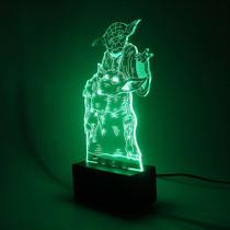 Luminária Abajur Led Acrílico Jedi Colorida Personalizada - Woodback